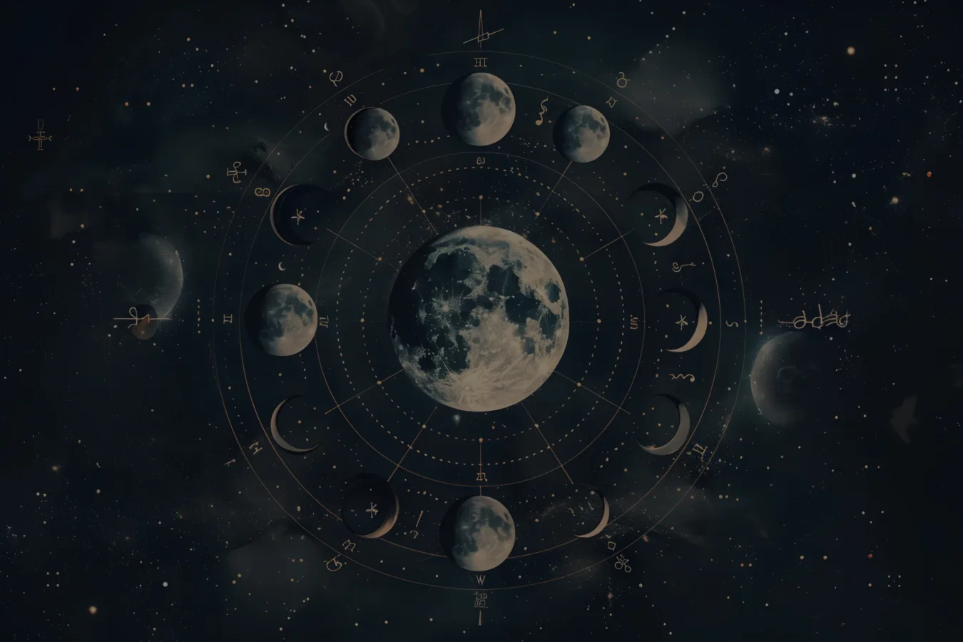 Horoskop Miesięczny - Symboliczne przedstawienie Faz Księżyca