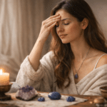 obieta w rytuale Ajna - medytacja czakry trzeciego oka w ciszy